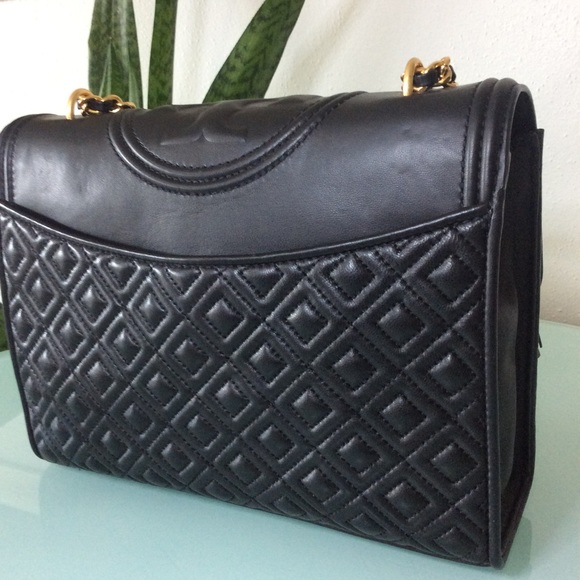 Authentic Tory Burch Black Large Fleming Convertible Shoulder Bag Crossbody - Picture 5 of 16